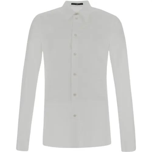 Weiße Baumwollknopfleiste Klassisches Hemd , Herren, Größe: M - Sapio - Modalova