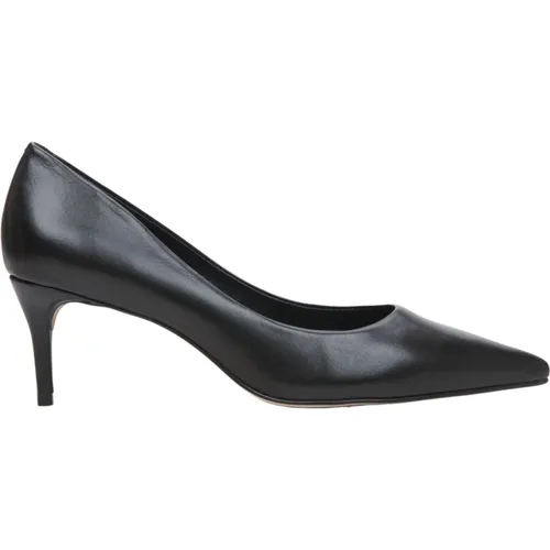 Damen Schwarze Lederpumps Mit Spitzer Zehenpartie Er00113734 - Estro - Modalova