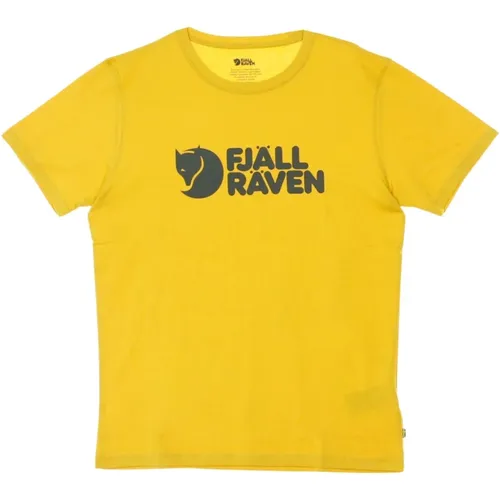 Logo Ocker T-Shirt für Männer , Herren, Größe: XL - Fjällräven - Modalova