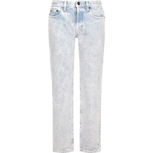 Klare Blaue Straight Leg Jeans , Damen, Größe: W28 - Saint Laurent - Modalova