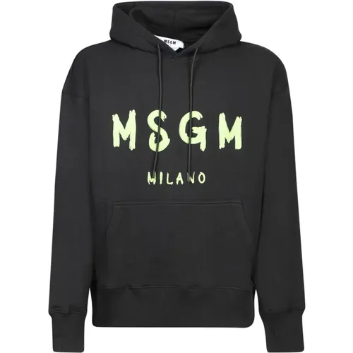 Schwarzer Sweatshirt für Männer Aw24 , Herren, Größe: L - MSGM - Modalova