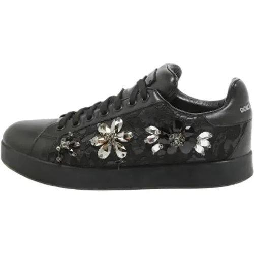 Pre-owned Leather sneakers , female, Sizes: 6 UK - Dolce & Gabbana Pre-owned - Modalova