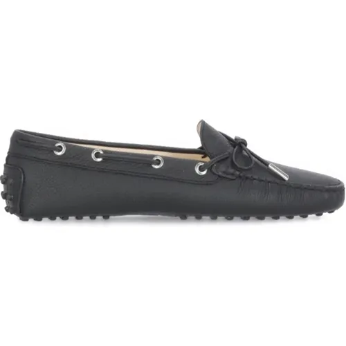 Schwarze Loafers aus genarbtem Leder , Damen, Größe: 37 1/2 EU - TOD'S - Modalova