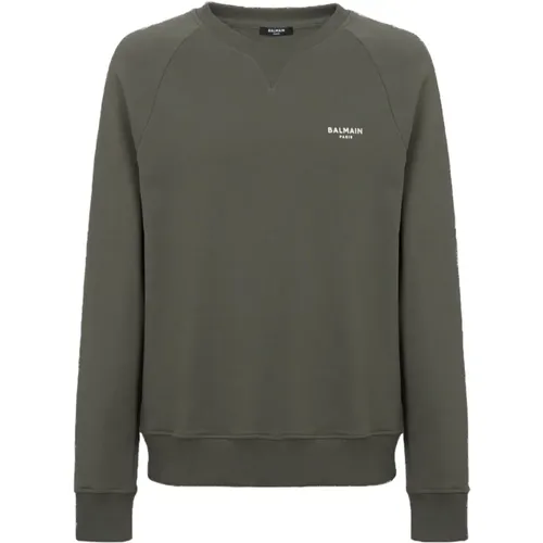 Casual Rundhalsausschnitt Langarm Sweatshirt , Herren, Größe: S - Balmain - Modalova