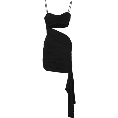 Elegantes Schwarzes Kleid mit Einzigartigem Ausschnitt - Off White - Modalova