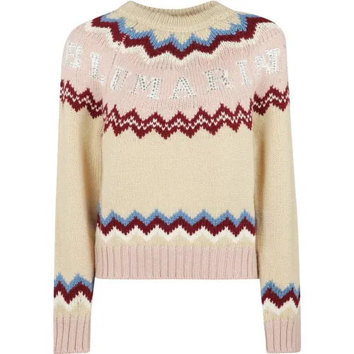 Round Neck Sweater , female, Sizes: L, M - Blumarine - Modalova