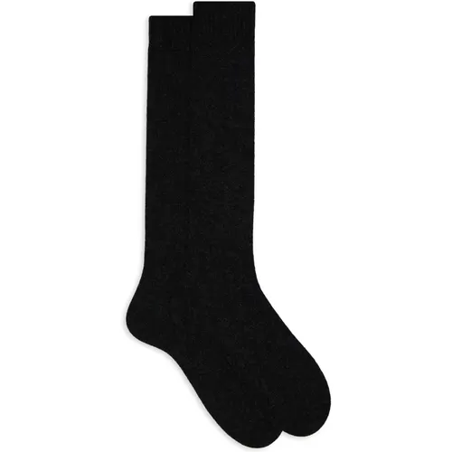 Kaschmir Lange Socken Anthrazit Einfarbig - Gallo - Modalova