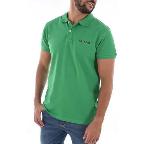 Grünes Logo Polo Shirt , Herren, Größe: L - Cavalli Class - Modalova