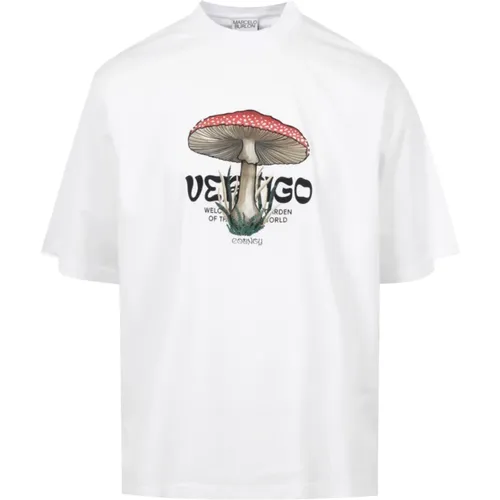 Vertigo Mushroom Print Weißes T-Shirt - Marcelo Burlon - Modalova