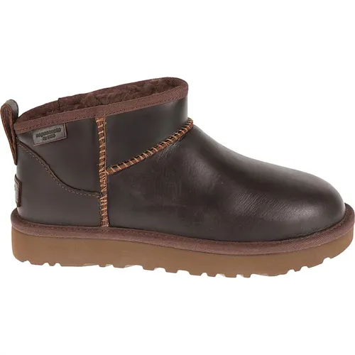 Klassische Ultra Mini Leder Regenstiefel , Damen, Größe: 37 EU - Ugg - Modalova