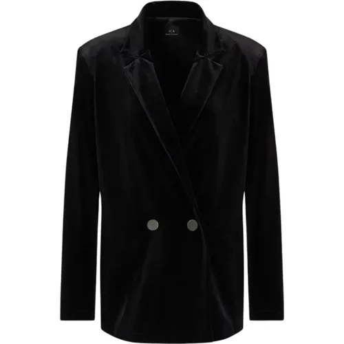 Schwarzer Americana-Stil Blazer , Damen, Größe: XS - Armani Exchange - Modalova