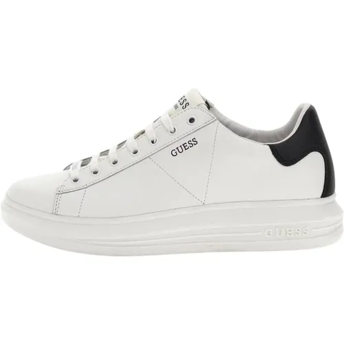 Mixed Leather Vibo Sneakers - Jeans , male, Sizes: 10 UK, 6 UK, 9 UK, 7 UK, 11 UK - Guess - Modalova