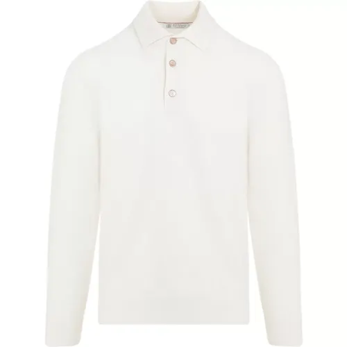 Cashmere Knit Polo Shirt - BRUNELLO CUCINELLI - Modalova