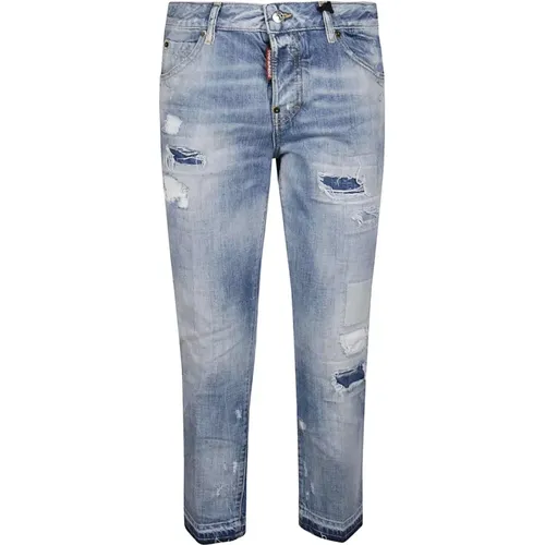 Zerrissene Kurze Jeans , Damen, Größe: 4XS - Dsquared2 - Modalova