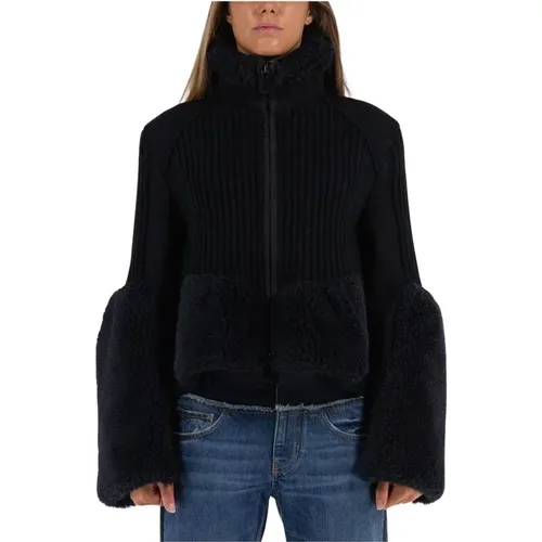 Faux Knit Blouson Jacket , female, Sizes: XL - Sacai - Modalova