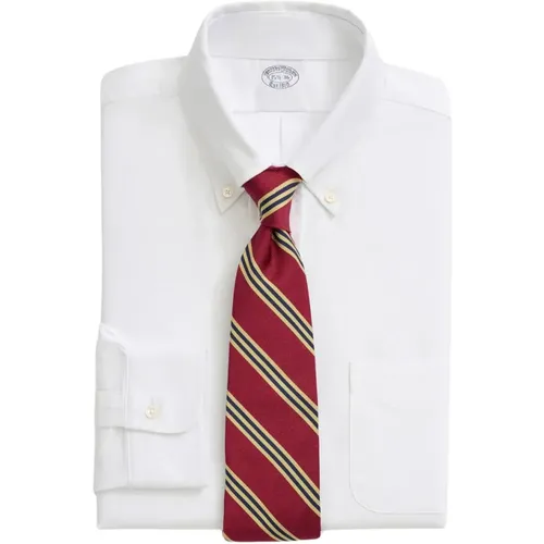 Weißes Regular Fit Oxford Hemd mit Button-Down-Kragen,Rosa Regular Fit Oxford Hemd mit Button-Down Kragen - Brooks Brothers - Modalova