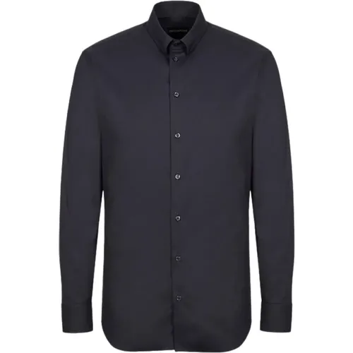 Italian Collar Poplin Shirt , male, Sizes: XL, 5XL, L, 4XL, 2XL, M, 3XL - Emporio Armani - Modalova