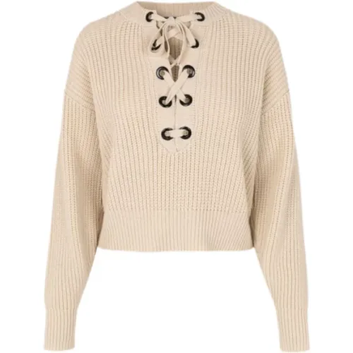 Chunky Knit Lace-Up Pullover , female, Sizes: L, M - BAUM UND PFERDGARTEN - Modalova