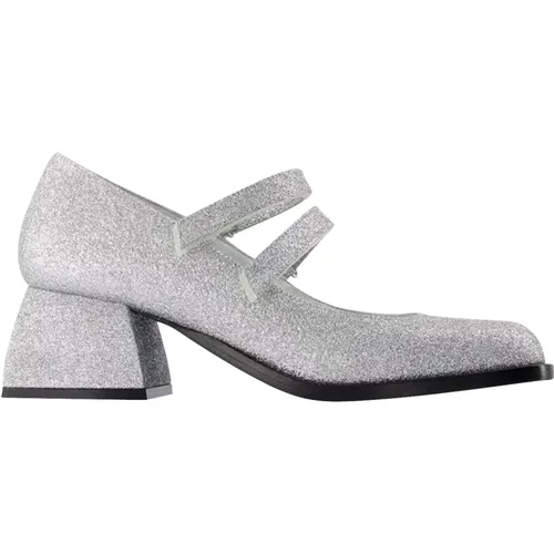 Bulla Bacara Pumps in Silver Glitter Leather , female, Sizes: 2 UK, 7 UK, 5 UK, 3 UK, 4 UK - Nodaleto - Modalova