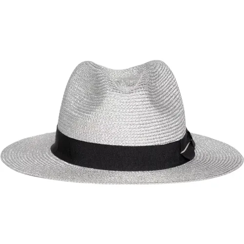 Silver Lurex Panama Hat , female, Sizes: ONE SIZE - Le Tricot Perugia - Modalova
