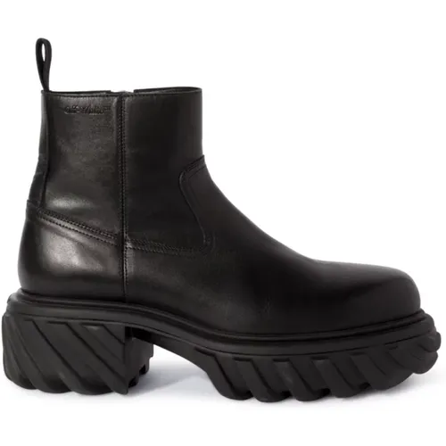 Tractor Motor Ankle Boots , male, Sizes: 11 UK, 6 UK - Off White - Modalova
