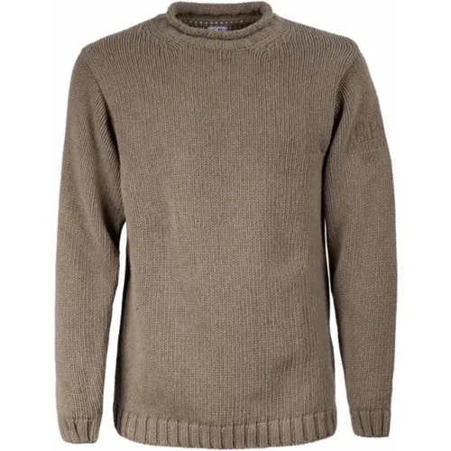 Boxy Mock Neck Lambswool Strick , Herren, Größe: M - C.P. Company - Modalova