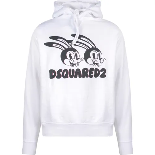 Baumwoll-Sweatshirt mit Frontdruck , Herren, Größe: S - Dsquared2 - Modalova