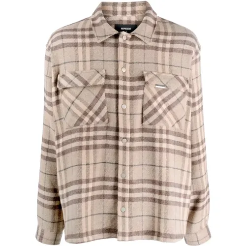 Plaid-Check Pattern Shirt , male, Sizes: XL - Represent - Modalova