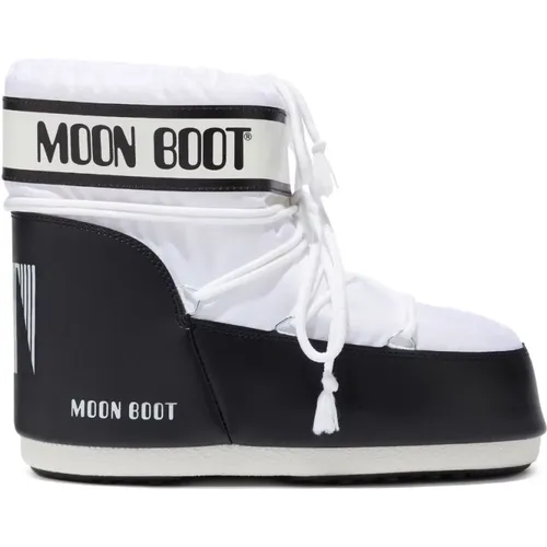 Weiße Icon Low Bicolor Stiefel , Damen, Größe: 42 EU - moon boot - Modalova