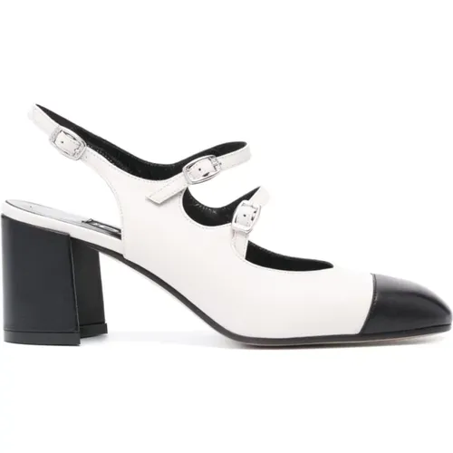 Leather Slingback with Block Heel , female, Sizes: 4 UK, 4 1/2 UK, 6 UK, 8 UK - Carel - Modalova