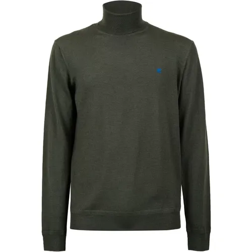 Herren einfarbiger grüner Rollkragenpullover , Herren, Größe: M - Gallo - Modalova