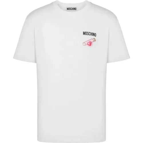 Logo Print Crew Neck T-shirts , Herren, Größe: 2XL - Moschino - Modalova