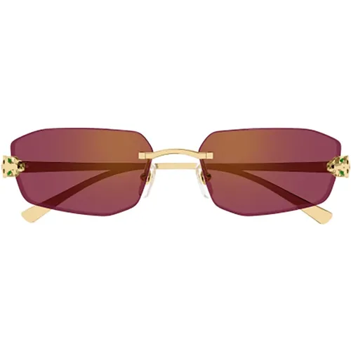 Metall Sonnenbrille für Frauen - Cartier - Modalova