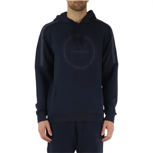 Cotton Hooded Sweatshirt , male, Sizes: M, 2XL, S, XL, L - Emporio Armani EA7 - Modalova