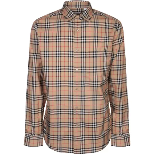 Cotton Shirt with Long Sleeves , male, Sizes: S, L, M - Burberry - Modalova