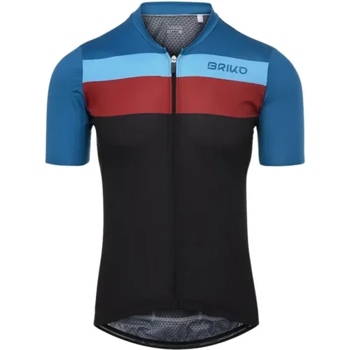 Stripe Full Zip Cycling Jersey , male, Sizes: L - Briko - Modalova