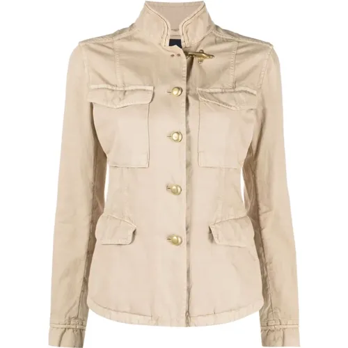 Saharan Jacket with Gold Finishes , female, Sizes: L - Fay - Modalova