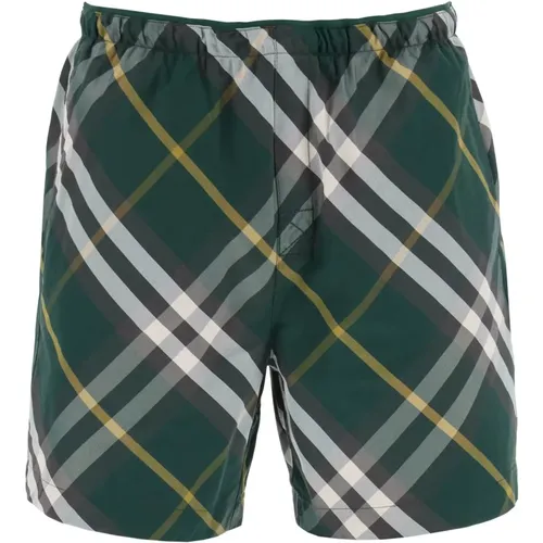 Casual Shorts,Grüne Badebekleidung mit Verstellbarem Bund - Burberry - Modalova