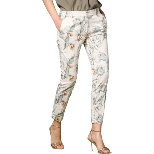 Curvy Chino Capri Hose mit Blumenmuster , Damen, Größe: 2XS - Mason's - Modalova