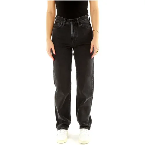 High Waist Straight Fit Denim Hose , Damen, Größe: W25 - Carhartt WIP - Modalova