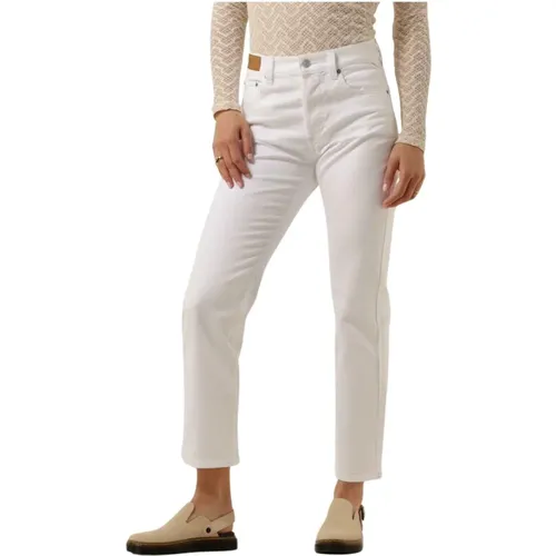 Weiße Straight Leg Jeans Maijke , Damen, Größe: W27 - Replay - Modalova