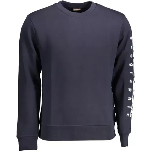 Blaues Logo Sweatshirt Stilvoller Komfort , Herren, Größe: S - Napapijri - Modalova