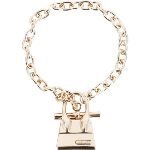 Gold Metallic Bracelet Toggle Clasp , female, Sizes: ONE SIZE - Jacquemus - Modalova