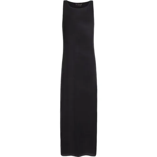 Seidenes schwarzes Kleid mit Box-Ausschnitt , Damen, Größe: 2XL - Cortana - Modalova