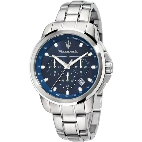 Successo Chronograph Uhr (Silber/Blau) , Herren, Größe: ONE Size - Maserati - Modalova