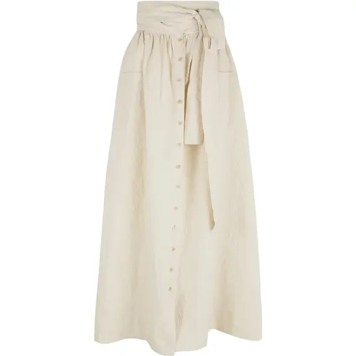 Gilda, skirt in cotton, paper and linen , female, Sizes: 2XL, M - Cortana - Modalova