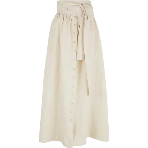 Gilda, skirt in cotton, paper and linen , female, Sizes: L, 2XL, XL, M - Cortana - Modalova