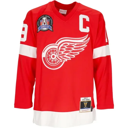 Vintage Detroit Wings Hockey Trikot , Herren, Größe: M - Mitchell & Ness - Modalova