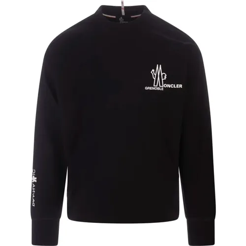 Crewneck Sweatshirt with Logo Details , male, Sizes: M, L - Moncler - Modalova
