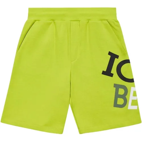 Logo Shorts Schwarz Fleece Baumwolle - Iceberg - Modalova